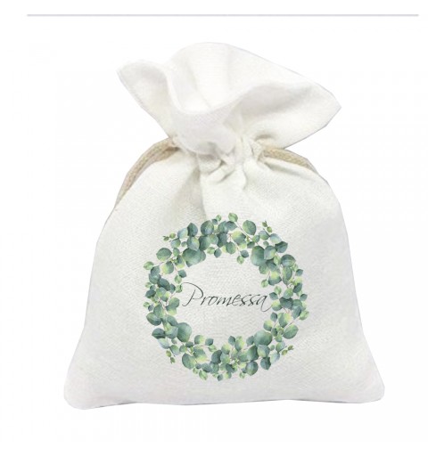 10 SACCHETTI PERSONALIZZABILI PROMESSA EUCALIPTO