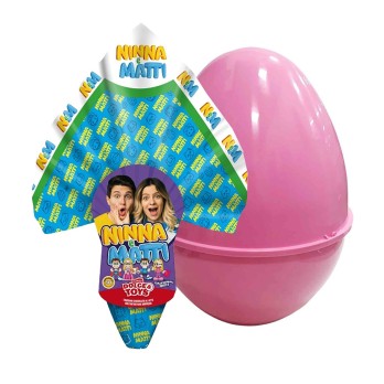 Uovo di Pasqua Cioccolato al latte 250g Ninna e Matti !! + guscio rosa!