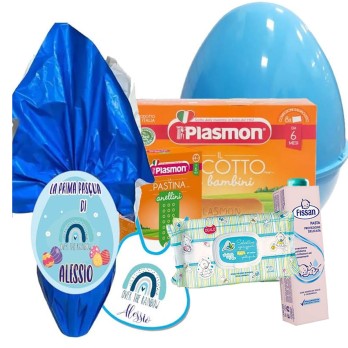 Set Uovo di Pasqua Arcobaleno Celeste Plasmon Personalizzabile