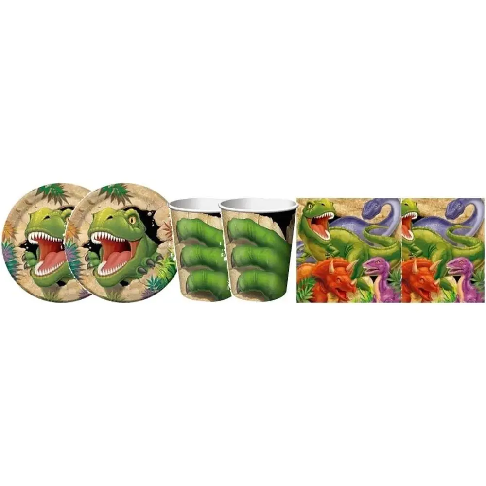 KIT COMPLEANNO DINOSAURI PER 16 PERSONE
