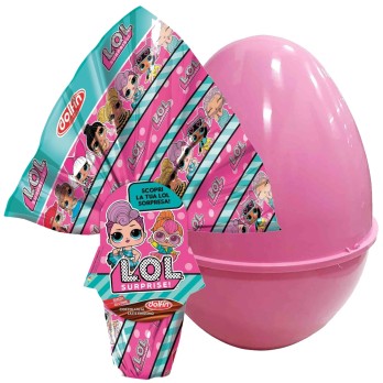 Uovo di Pasqua Cioccolato al latte 220g  Lol surprise + guscio rosa!
