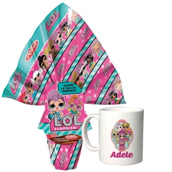 Uovo di Pasqua Cioccolato al latte 220g  Lol surprise + tazza personalizzata