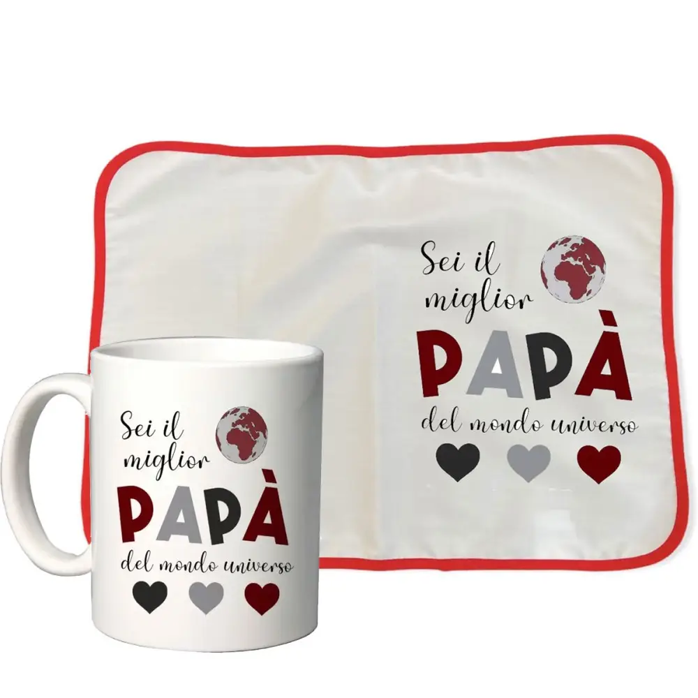 Tovaglietta Americana + tazza Festa del papà personalizzabile