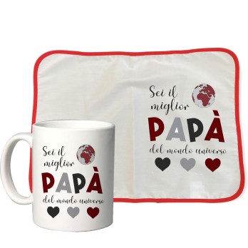 Tovaglietta Americana + tazza Festa del papà personalizzabile