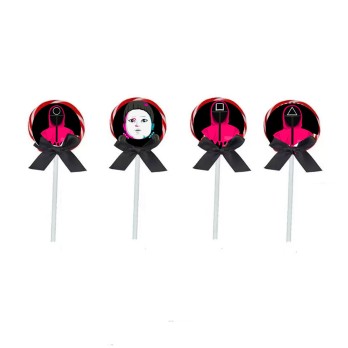 Lecca lecca Squid Game con adesivi - 12 PZ