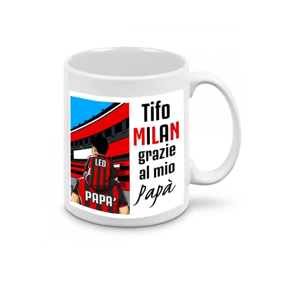 Tazza festa del papà Tifoso Milanista personalizzabile