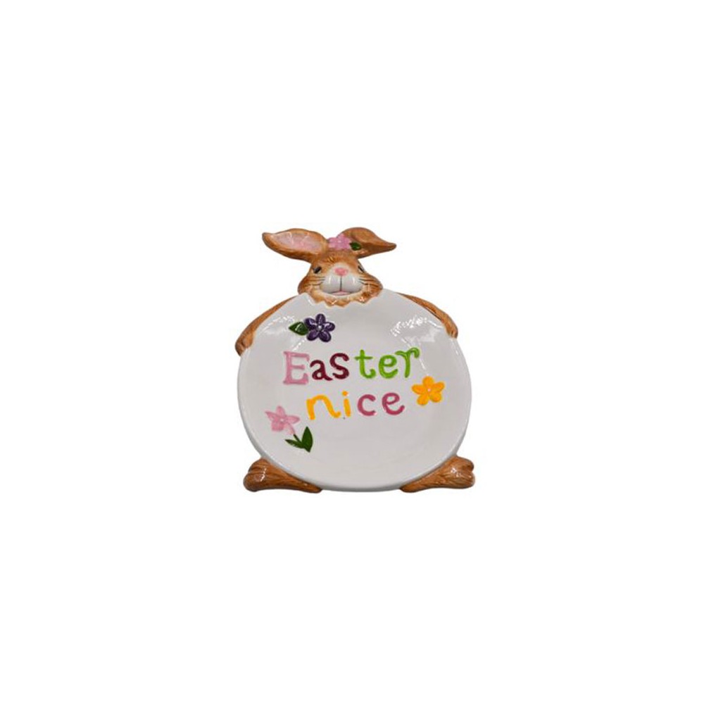 Piatto coniglio Pasqua Happy Easter 18X28 cm F10