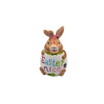 Scatola Coniglio Pasquale Easter in ceramica nice 14 x 18 cm F15