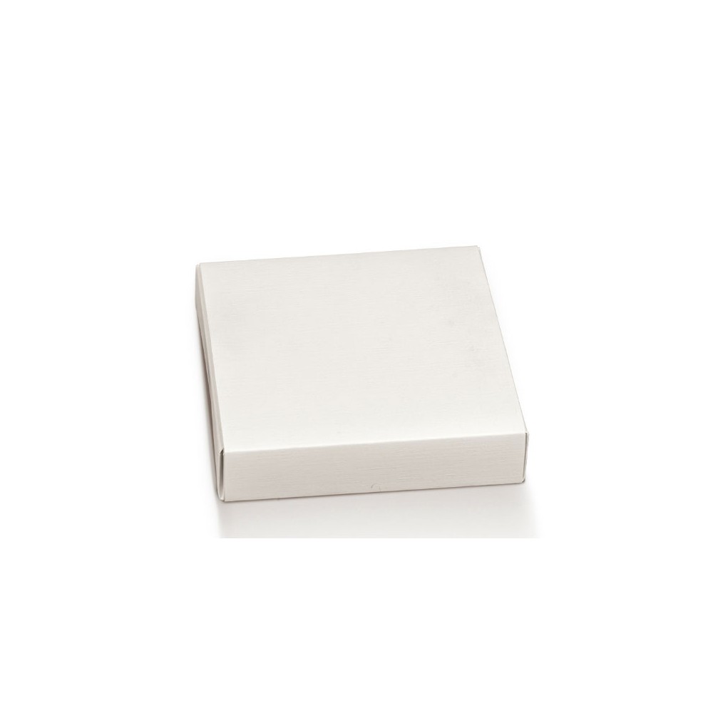 Scatola fondo con bordo doppio e fascetta cartoncino teso 120x120x32 mm 118970