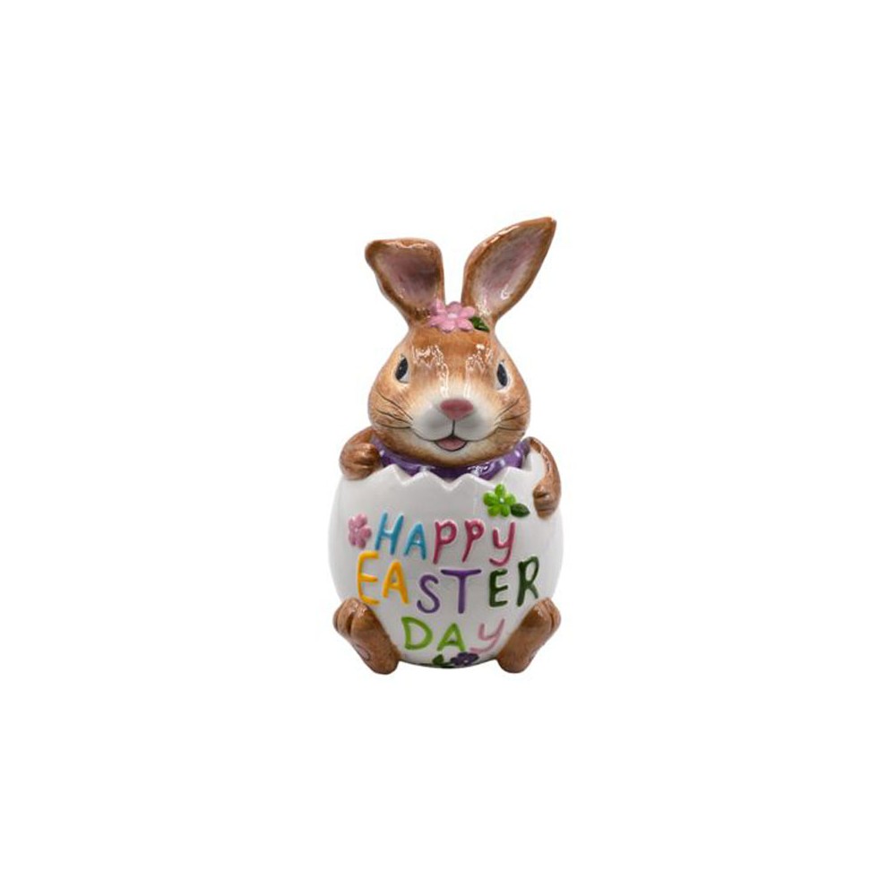 Scatola in ceramica coniglio Happy Easter 16 x 27 cm F13