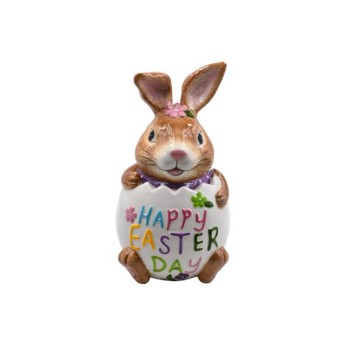 Scatola in ceramica coniglio Happy Easter 16 x 27 cm F13