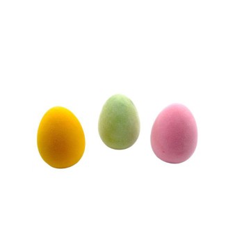 Uovo ceramica felpato colori assortiti e casuali 7 x 9 cm C07
