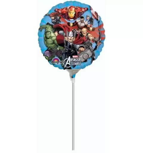 2 PALLONI FOIL AVENGERS + 1 NUMERO MYLAR COLORATO + 100 PALLONCINI ROSSI A50