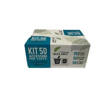 Kit caffè bicchieri , palette e zucchero + 2 tazzine personalizzabili