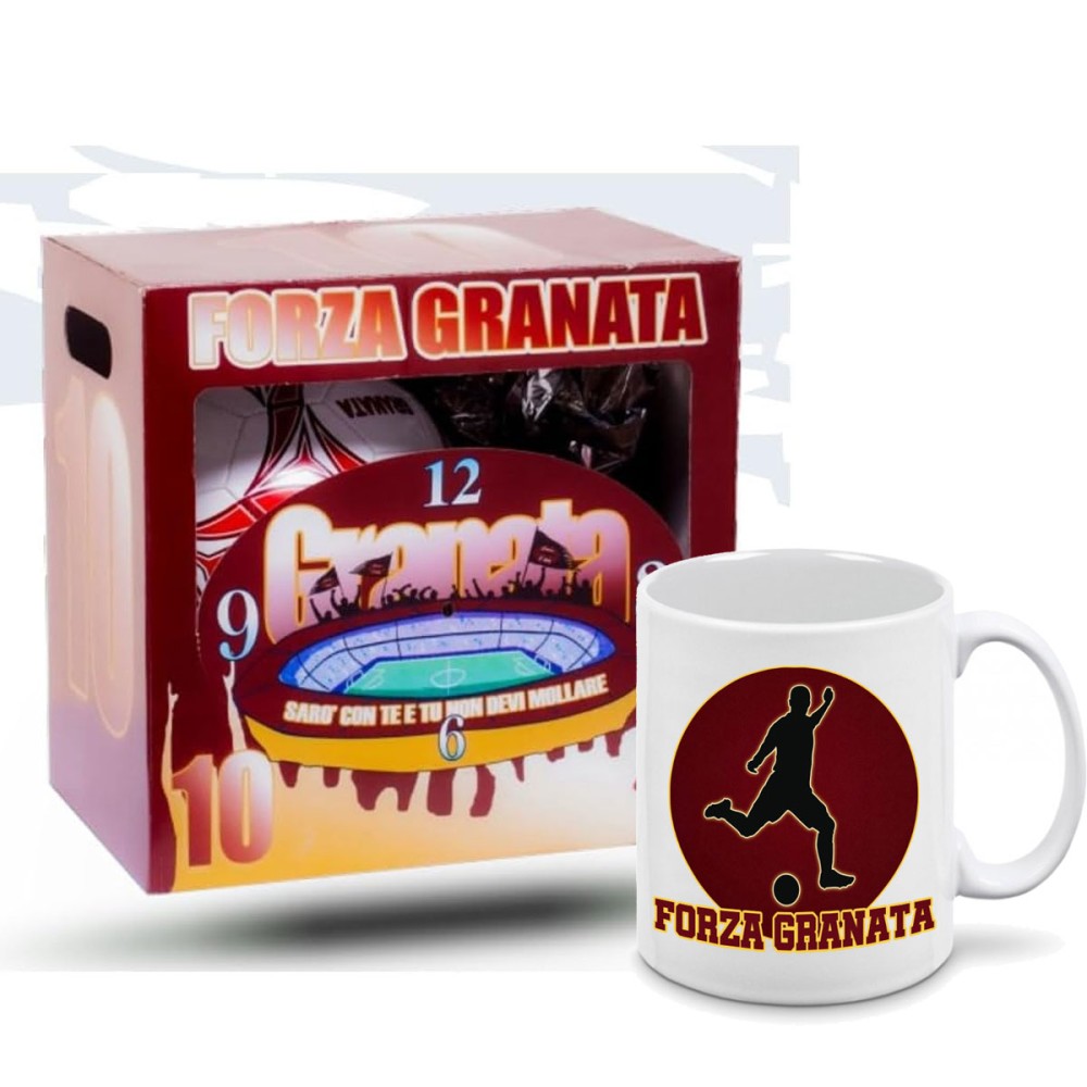 Uovo di Pasqua 150 g Salernitana granata Con Pallone n.5 e tazza