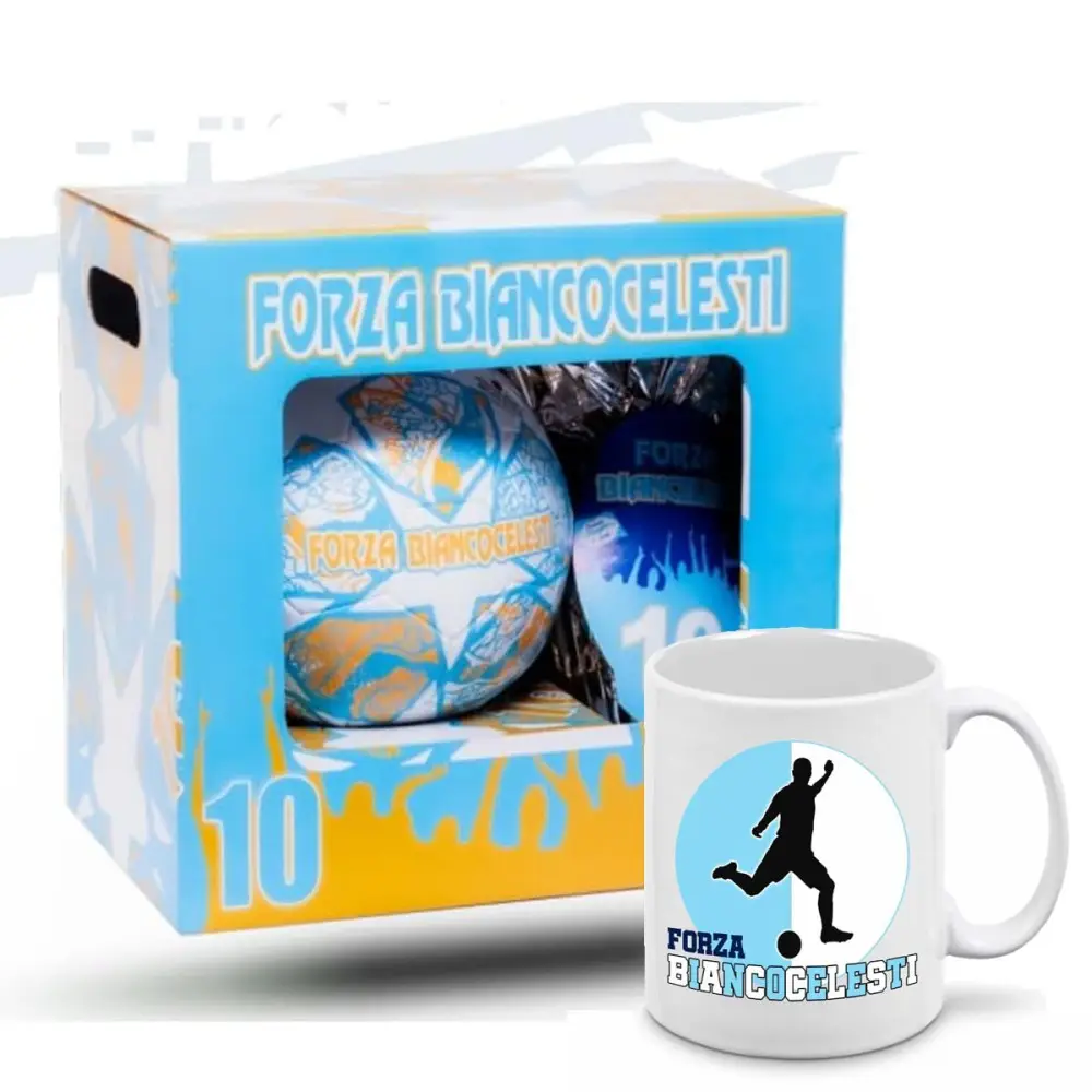 Uovo di Pasqua 150 g Lazio biancoceleste Con Pallone n.5 e tazza