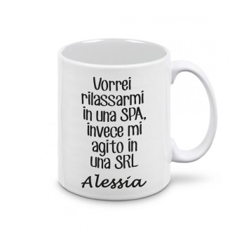 Tazza Vorrei rilassarmi in una spa personalizzabile