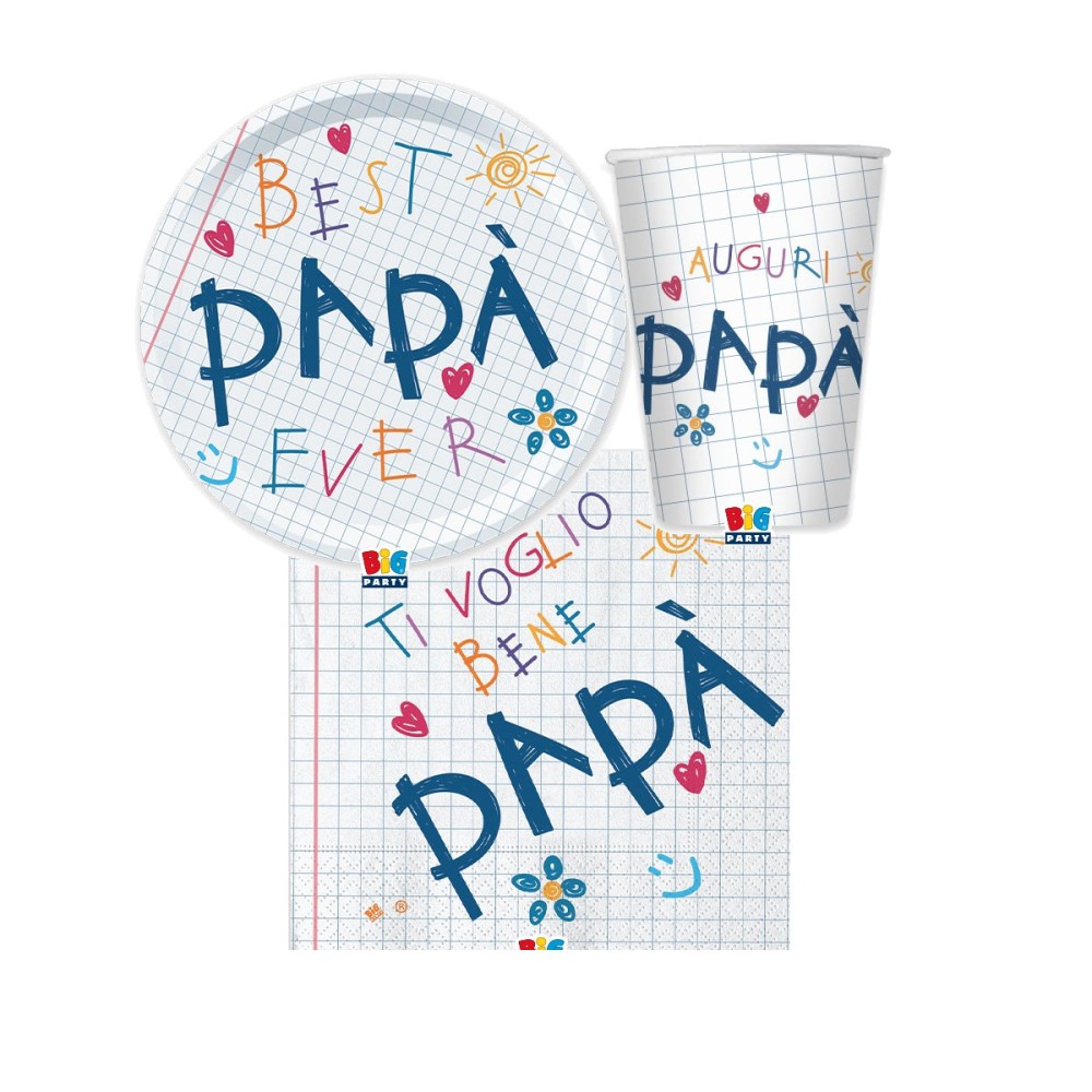 Kit per 12 persone Festa del Papà auguri papà