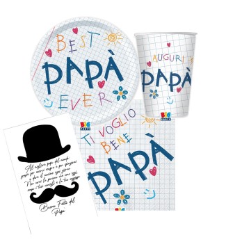 SET FESTA DEL PAPÀ CON QUADRETTO DI AUGURI