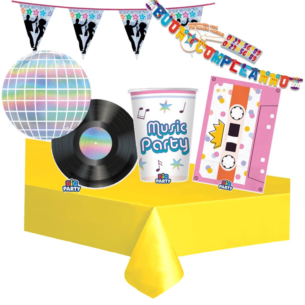 KIT N.17 MUSIC PARTY – ACCESSORI FESTA PER 40 INVITATI