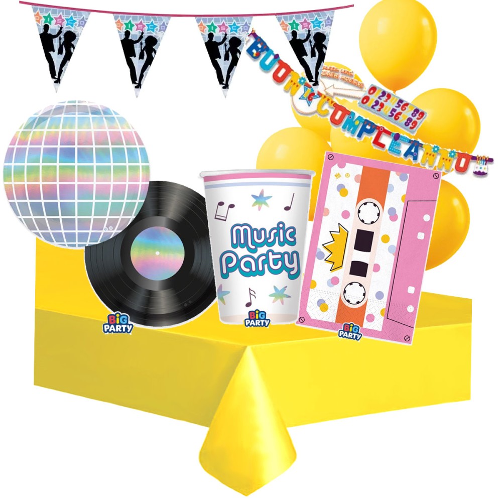 KIT N.27 MUSIC PARTY – COORDINATO FESTA A TEMA MUSICA
