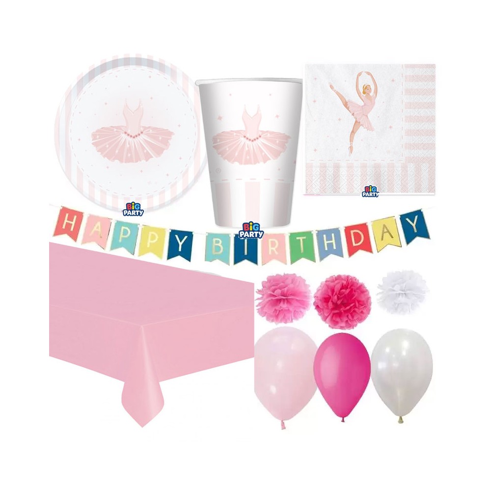 KIT N.65 I LOVE BALLET – ACCESSORI COMPLEANNO BALLERINA PER 8