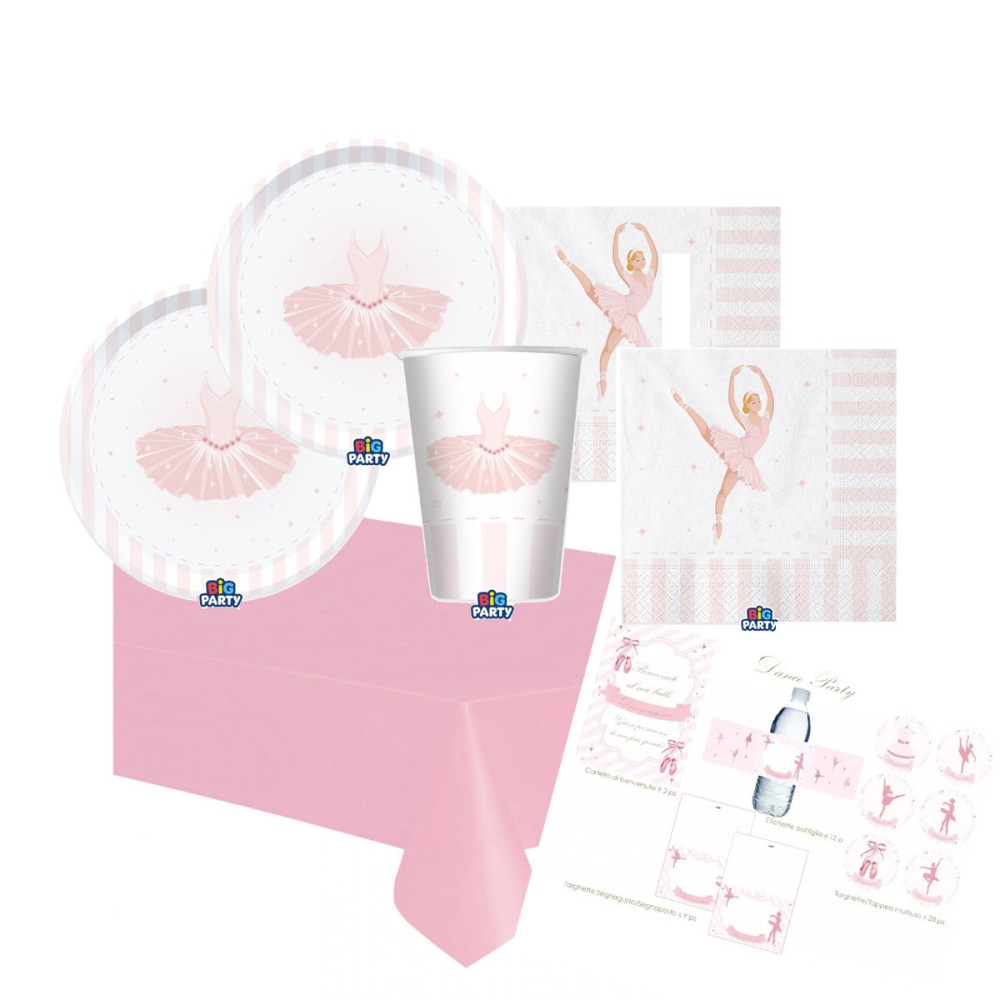 KIT N.70 I LOVE BALLET - COMPLETO TAVOLA CON SET DI CARTA