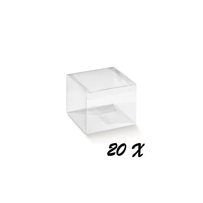 20 SCATOLINE PORTACONFETTI IN PVC 8X8X6 CM 94029
