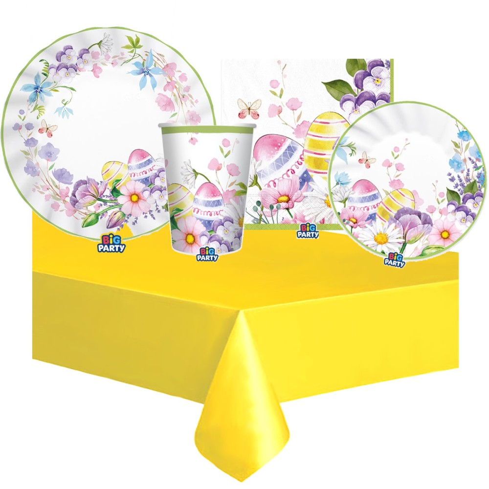Kit N.42 Floral Easter pasqua con piattini dessert