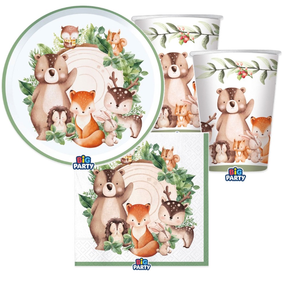 Kit 6 persone animaletti del bosco wood animals