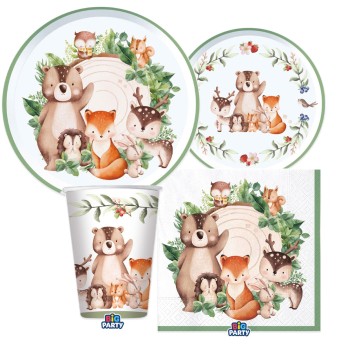 Kit 6 persone animaletti del bosco wood animals