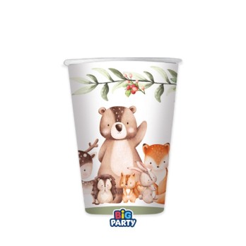 Kit 12 persone animaletti del bosco wood animals con piatti dessert