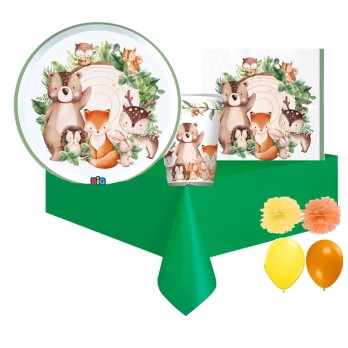 Kit 6 persone animaletti del bosco wood animals