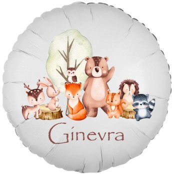 Palloncino foil personalizzabile Animaletti del bosco