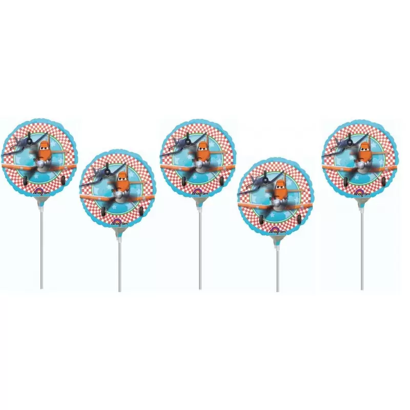 5 PALLONCINI MINI FOIL CENERENTOLA CON ASTA 