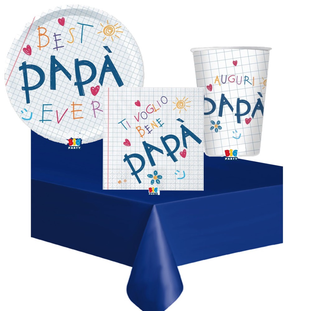 Kit per 6 persone Festa del Papà auguri papà