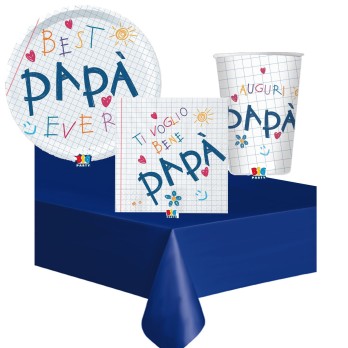 Kit per 6 persone Festa del Papà auguri papà