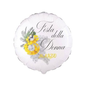 Palloncino foil Festa della Donna 8 Marzo Tondo 18 43 cm PAL4309-18