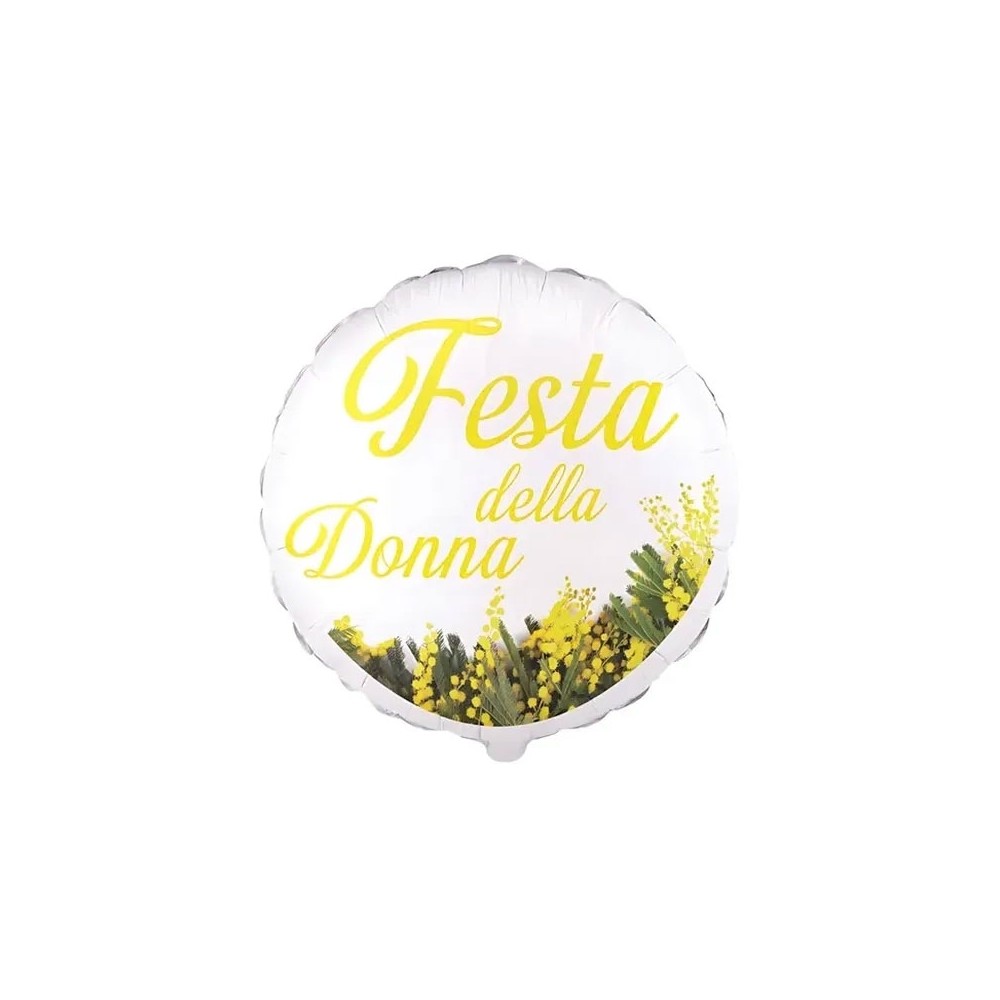 Palloncino foil Festa della Donna 8 Marzo Tondo 18 43 cm PAL4316-18