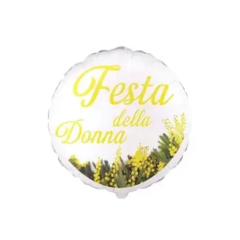 Palloncino foil Festa della Donna 8 Marzo Tondo 18 43 cm PAL4316-18