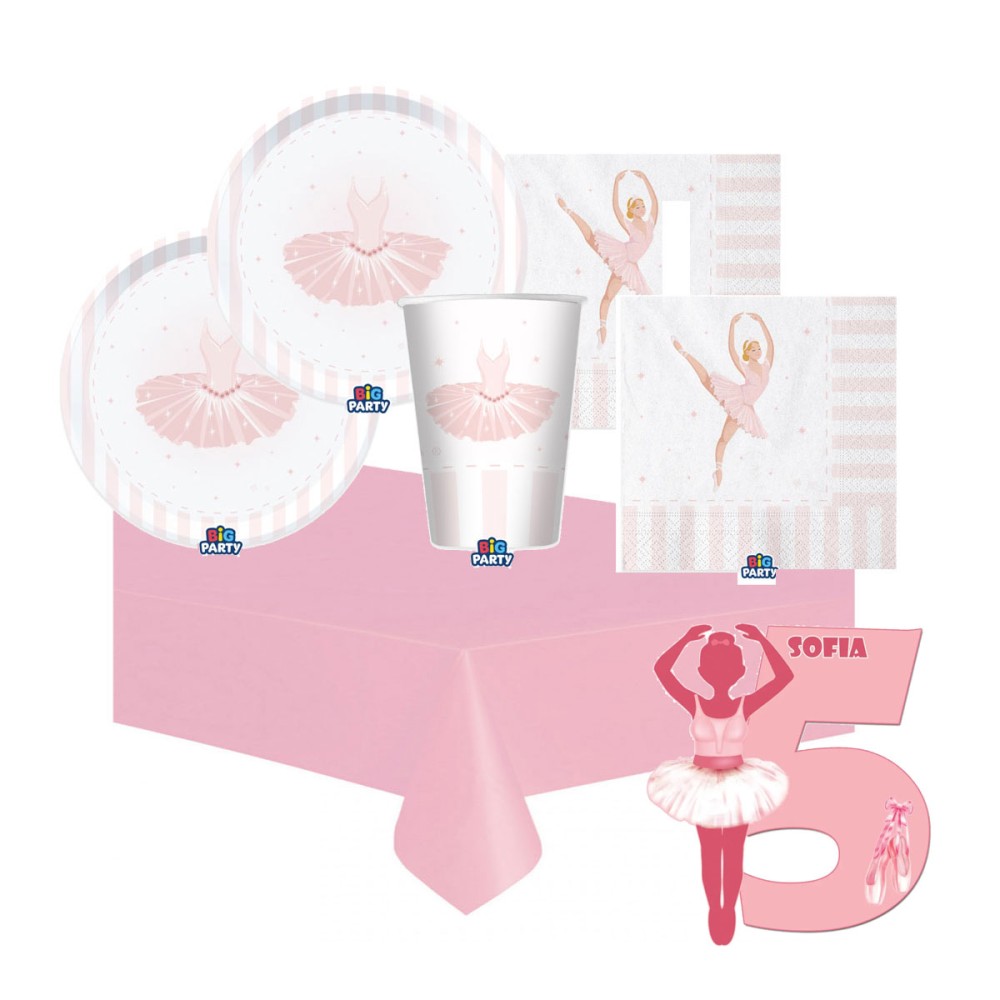 Coordinato compleanno danza i love ballet con sagoma personalizzabile