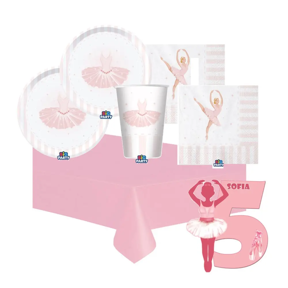Coordinato compleanno danza i love ballet con sagoma personalizzabile
