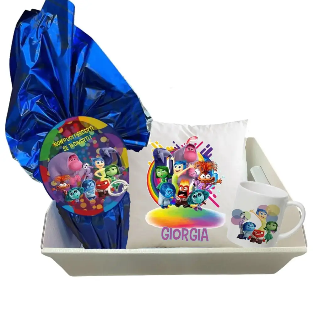 Set Uovo di Pasqua Inside out con cuscino e tazza fai da te
