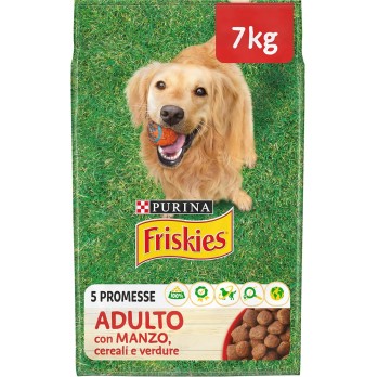 PURINA FRISKIES Crocchette per Cani Adulti con Manzo, Cereali e Verdure Sacco da 7kg