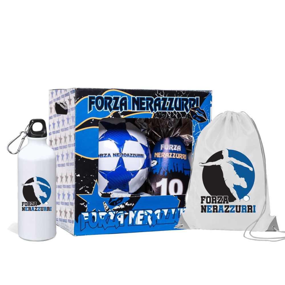 Uovo di Pasqua 150 g Inter nero blu Con Pallone n.5 + sacca e borraccia