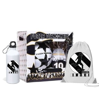Uovo di Pasqua 150 g Juventus bianco nero Con Pallone n.5 + sacca e borraccia