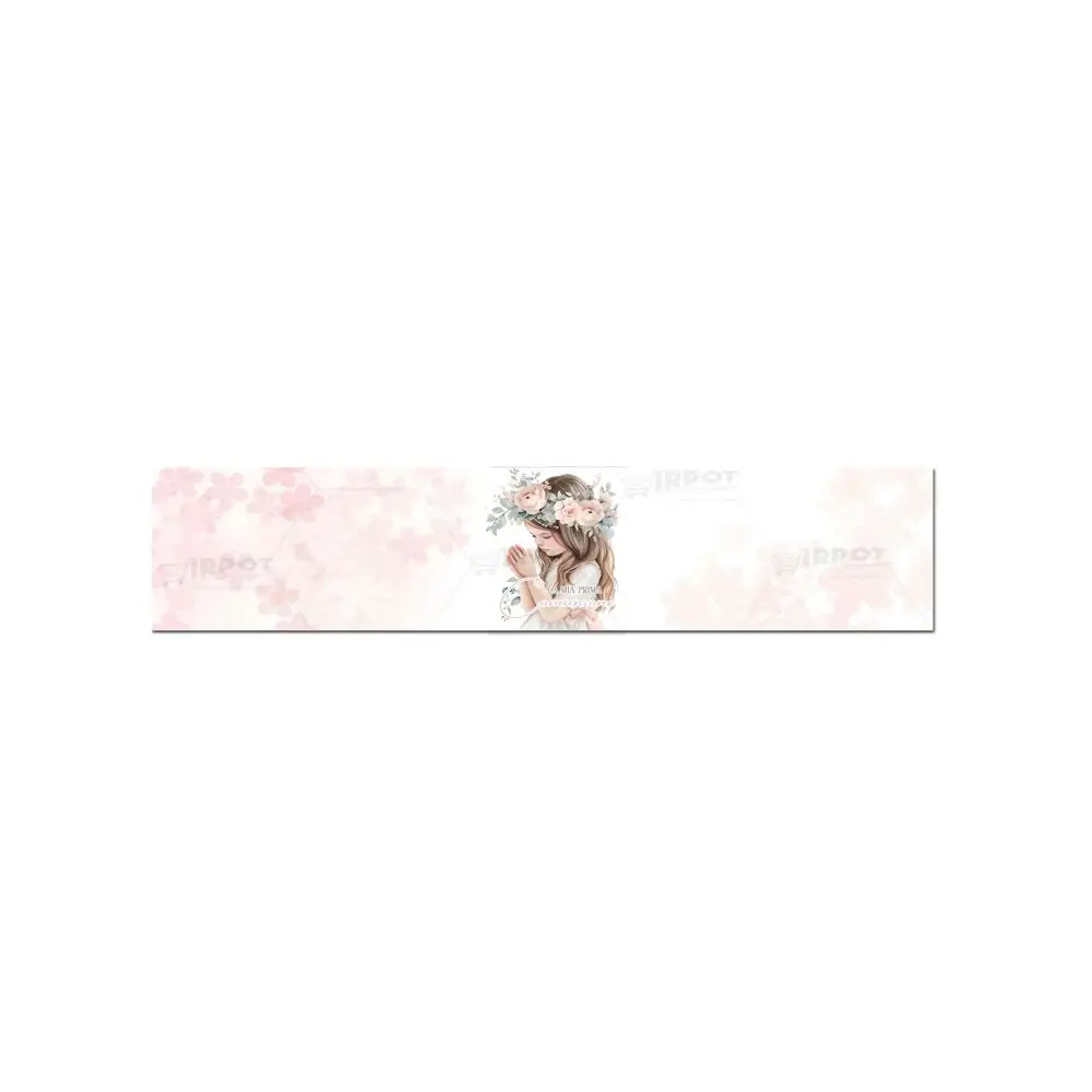 Sticker prima comunione romantic girl per barattolini - 1pz