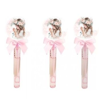 BOLLE DI SAPONE CUORE PRIMA COMUNIONE ROMANTIC GIRL - 24 PZ