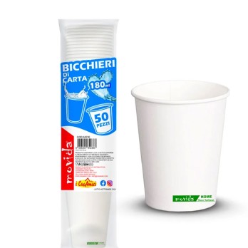 MOVIDA Bicchieri di Carta Bianchi x 50 Pezzi 200928006