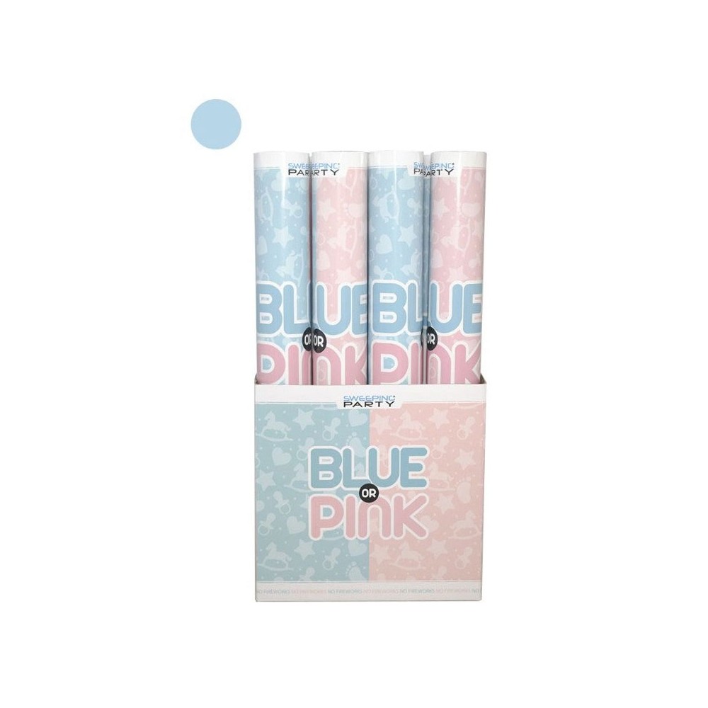 Tubo Sparacoriandoli gender reveal celeste 40 cm 1pz 01316